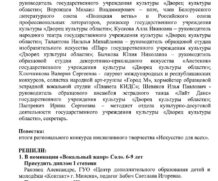 Протокол заседания жюри регионального  конкурса инклюзивного творчества “Искусство для всех”